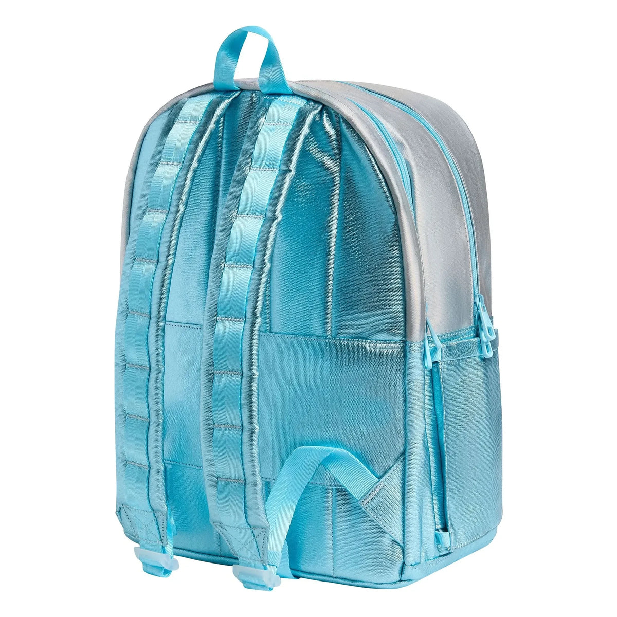 State Bags - Kane Heart Shiny Double Pocket Backpack | Light Blue