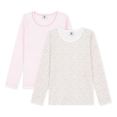 Petit Bateau - Set of 2 Floral Pattern Organic Cotton T-shirts | Pink