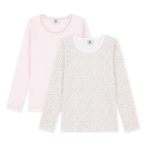 Petit Bateau - Set of 2 Floral Pattern Organic Cotton T-shirts | Pink