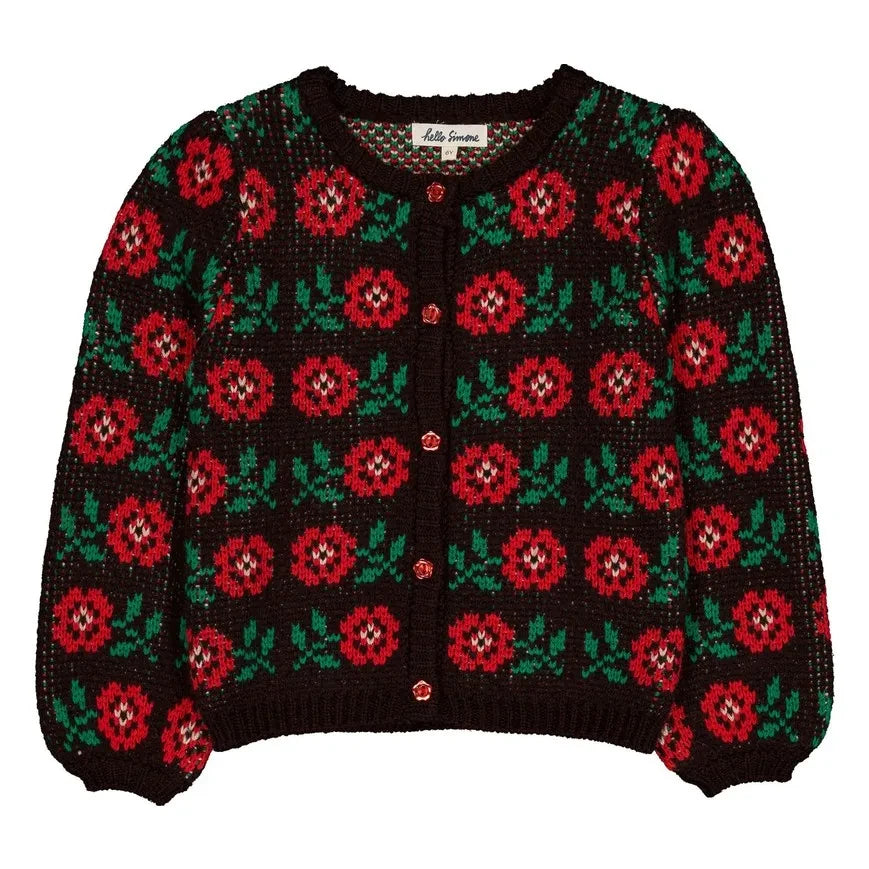 Hello Simone - Lison Roses Cardigan | Brown