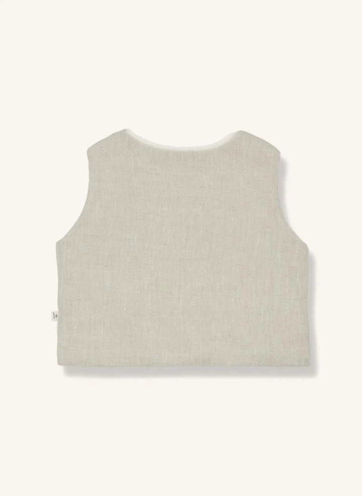 1+ in the family - Elias Linen and Bamboo Vest | Beige