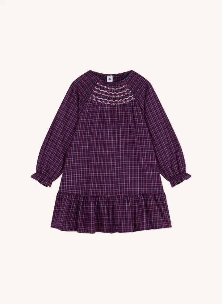 Petit Bateau - Organic cotton ruffle dress | Navy