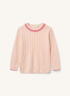 Copenhagen Colors - Merino Wool Pointelle Sweater | Powder Pink