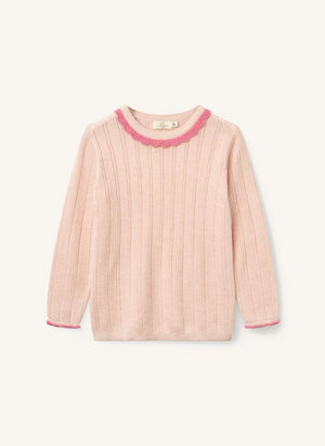 Copenhagen Colors - Merino Wool Pointelle Sweater | Powder Pink