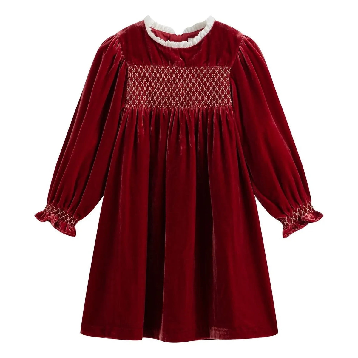 C'era Una Volta - Silvia Velours Gathered Dress | Red
