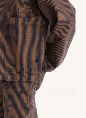 True Artist - N°5 Striped Denim Organic Cotton Jacket | Dark Blue