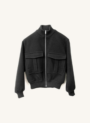 THEAVANT - Recycled Wool Baseball Jacket | Black