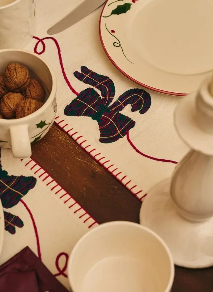 Anna + Nina - Holiday Wrapped Place Mat Set | Ecru