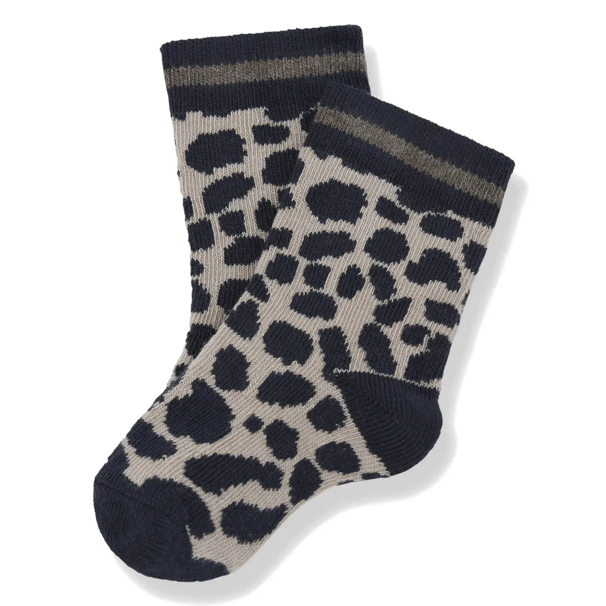 1+ in the family - Trieste Leopard Socks | Dark Blue