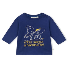 Arsène et Les Pipelettes - Organic Cotton Baguette T-Shirt | Navy