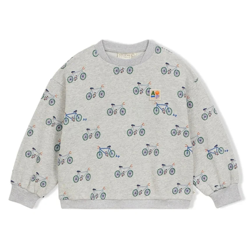 Arsène et Les Pipelettes - Organic Cotton Crew Neck Sweatshirt | Grey