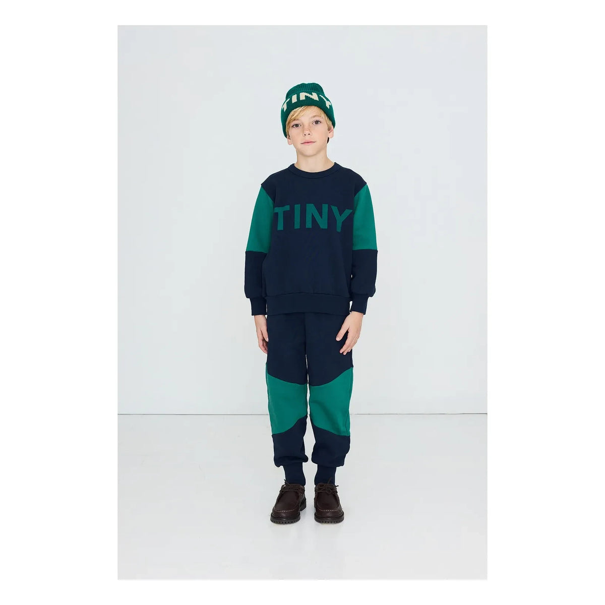 Tinycottons - Renk Bloklu Organik Pamuk Jogger Pantolon | Lacivert