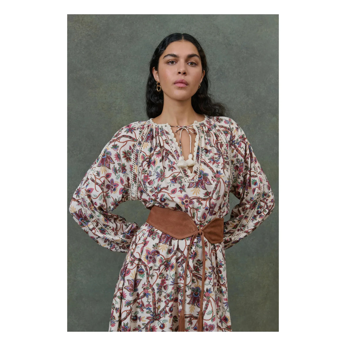 Louise Misha - Marti Bluebell Grove Dress - Women's Collection | Cream
