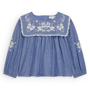 Louise Misha - Henrietta organic cotton blouse | Mavi
