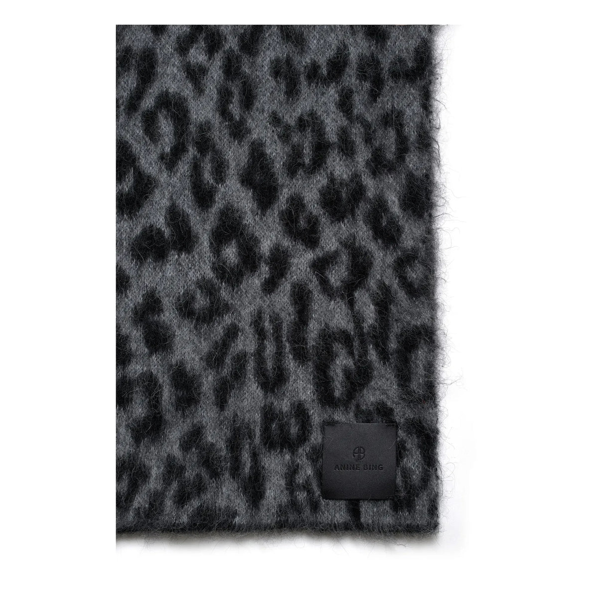 Anine Bing - Hannah Leopard Alpaca Scarf | Gray