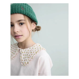 Búho - Organic Cotton Cottage Floral Claudine Collar Sweatshirt | Light Pink
