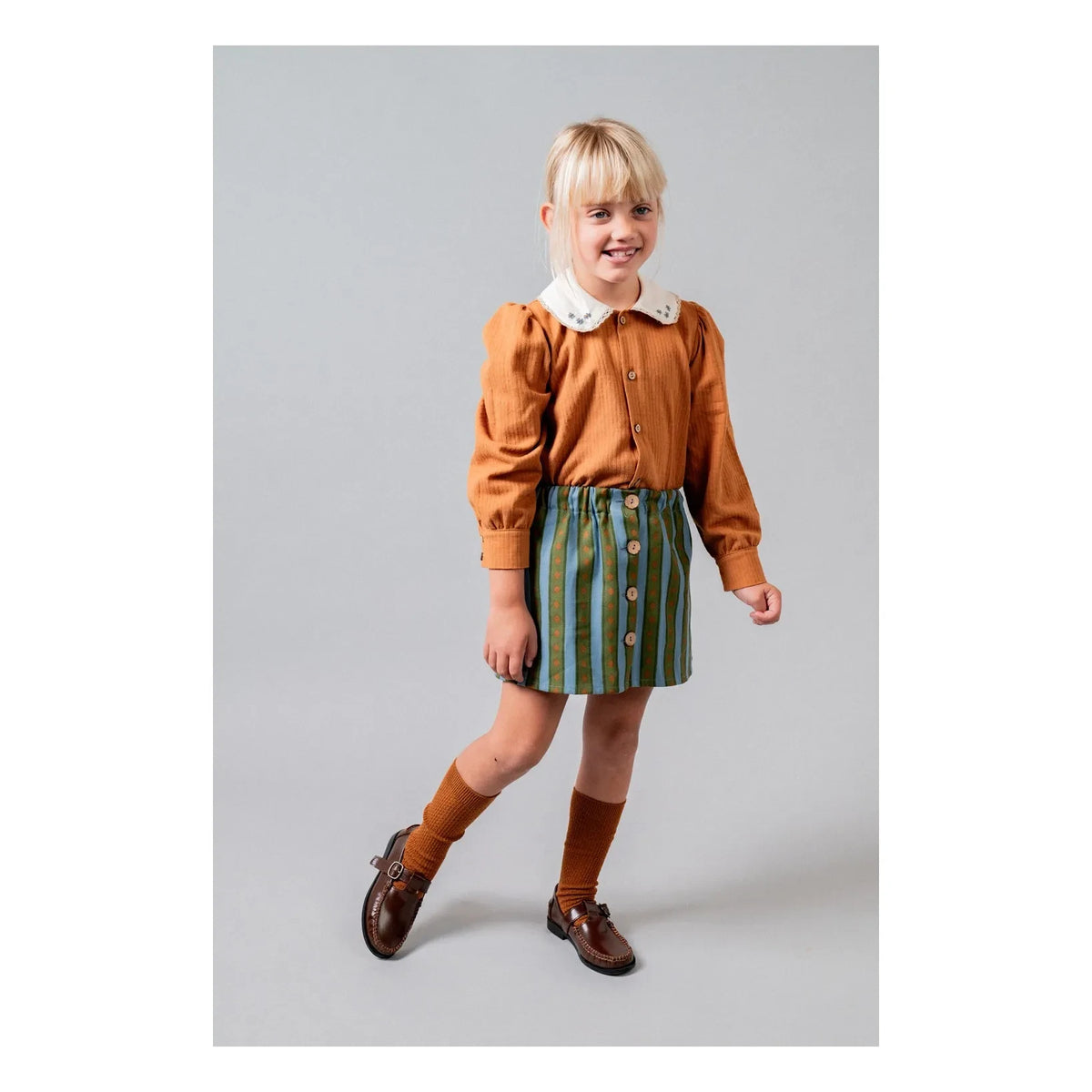 birinit - Claudine Collar Blouse Organic Cotton | Terracotta