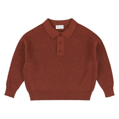 Morley - Zietse Knit Polo Shirt | Terracotta