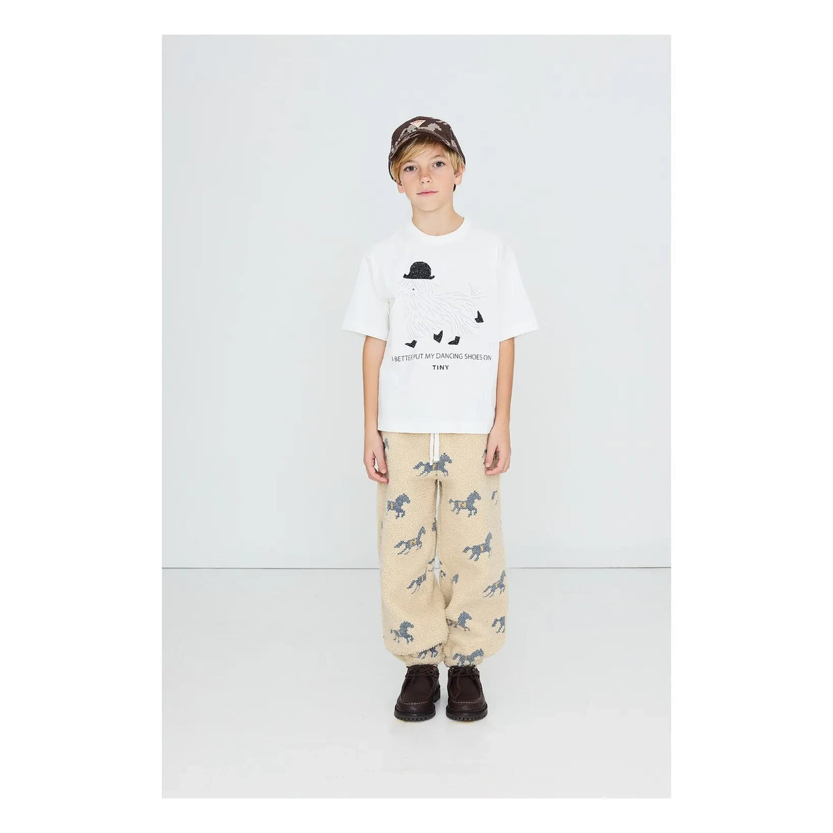 Tinycottons - Sherpa Style Horse Jogger | Cream