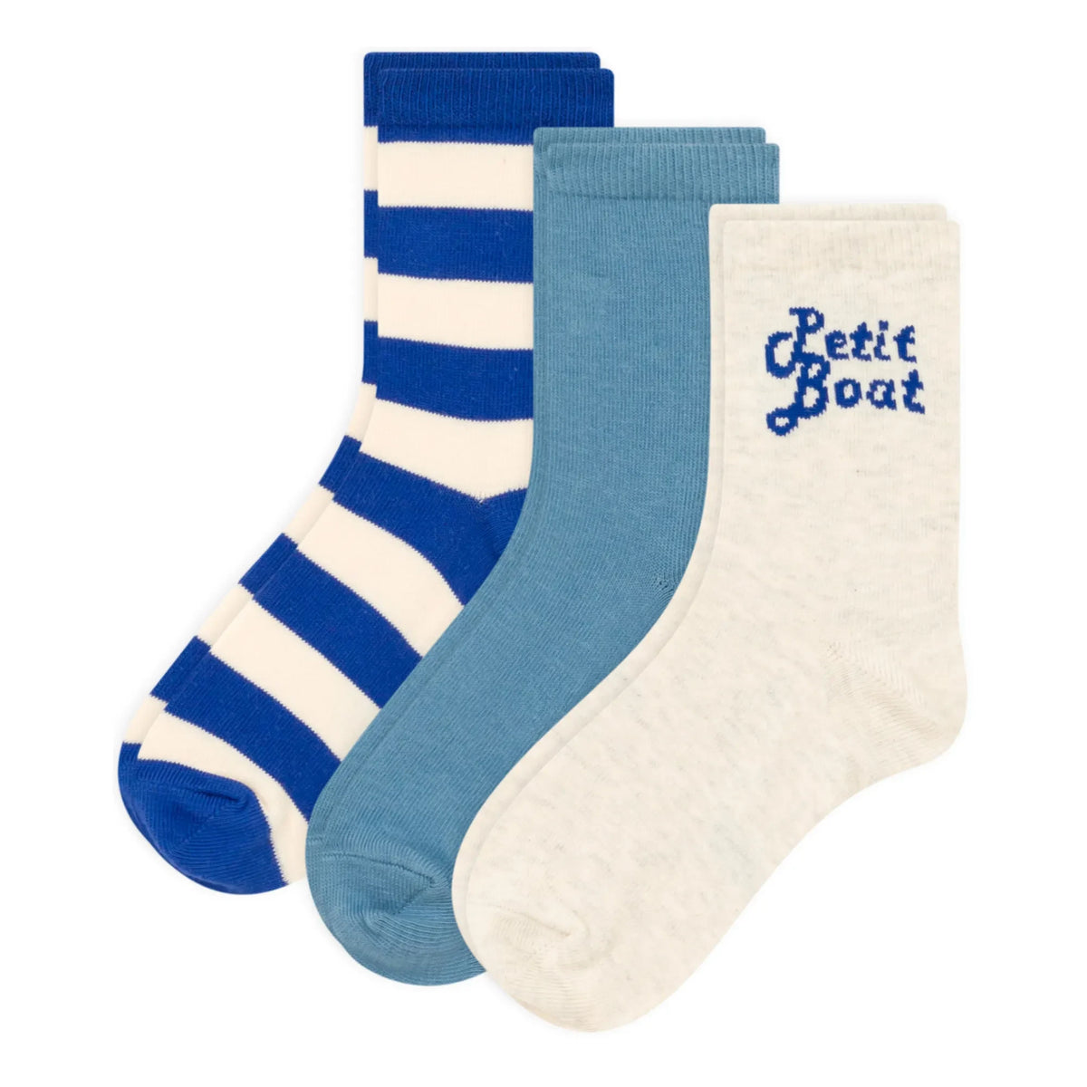 Petit Bateau - 3 Pairs of Jersey Socks | Blue