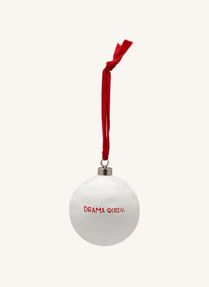 Anna + Nina - "Drama Queen" Christmas Ornament | White