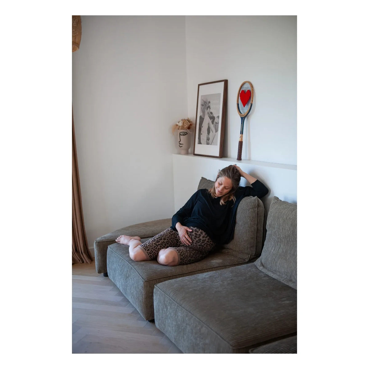 Mama Hangs - Mama Flow Maternity Cycling Shorts | Leopard