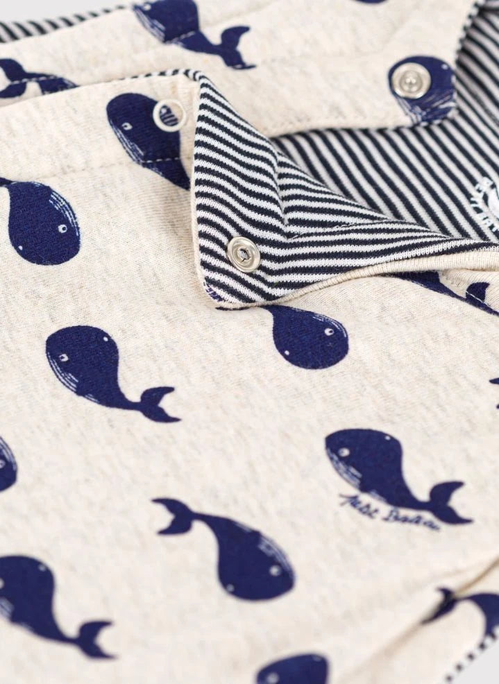 Petit Bateau - Whales Organic Cotton Sleeveless Tank Top | Heather Beige