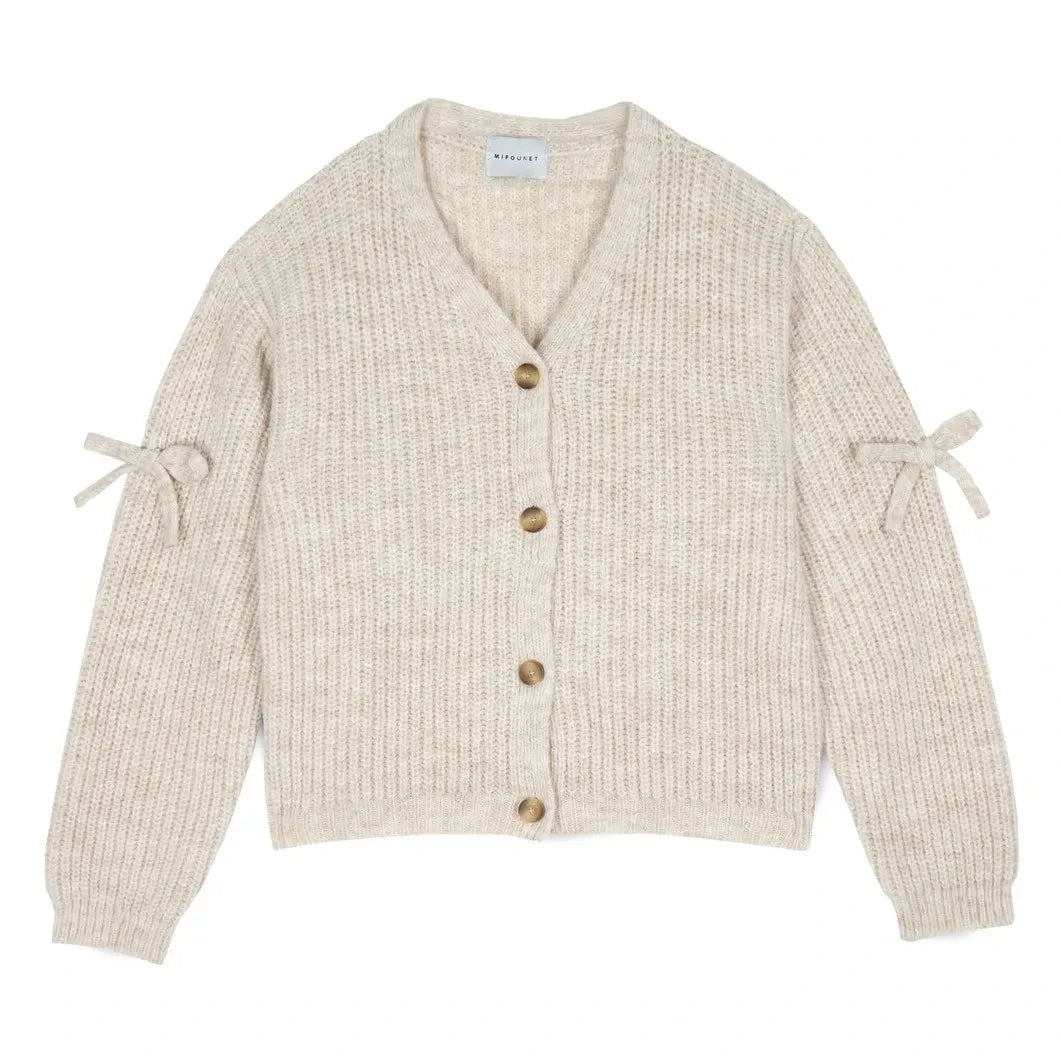 Mipounet - Alicia Bow Detailed Cardigan | Beige