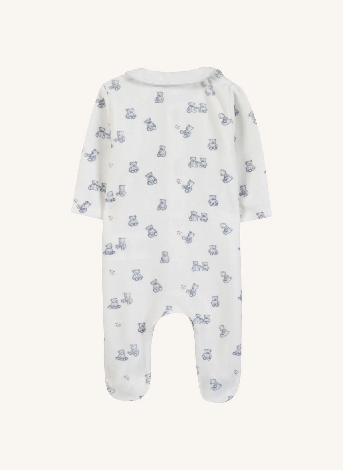 Tartine et Chocolat - Teddy Bear Claudine-Collared Pajamas | Ecru