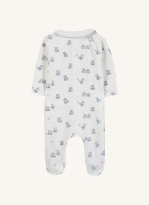 Tartine et Chocolat - Teddy Bear Claudine-Collared Pajamas | Ecru