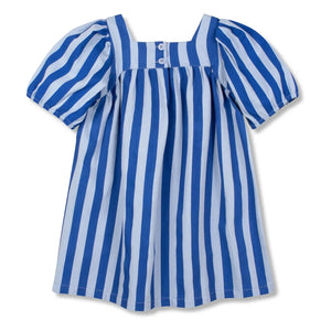 Wynken - Striped Ruffled Dress | Blue
