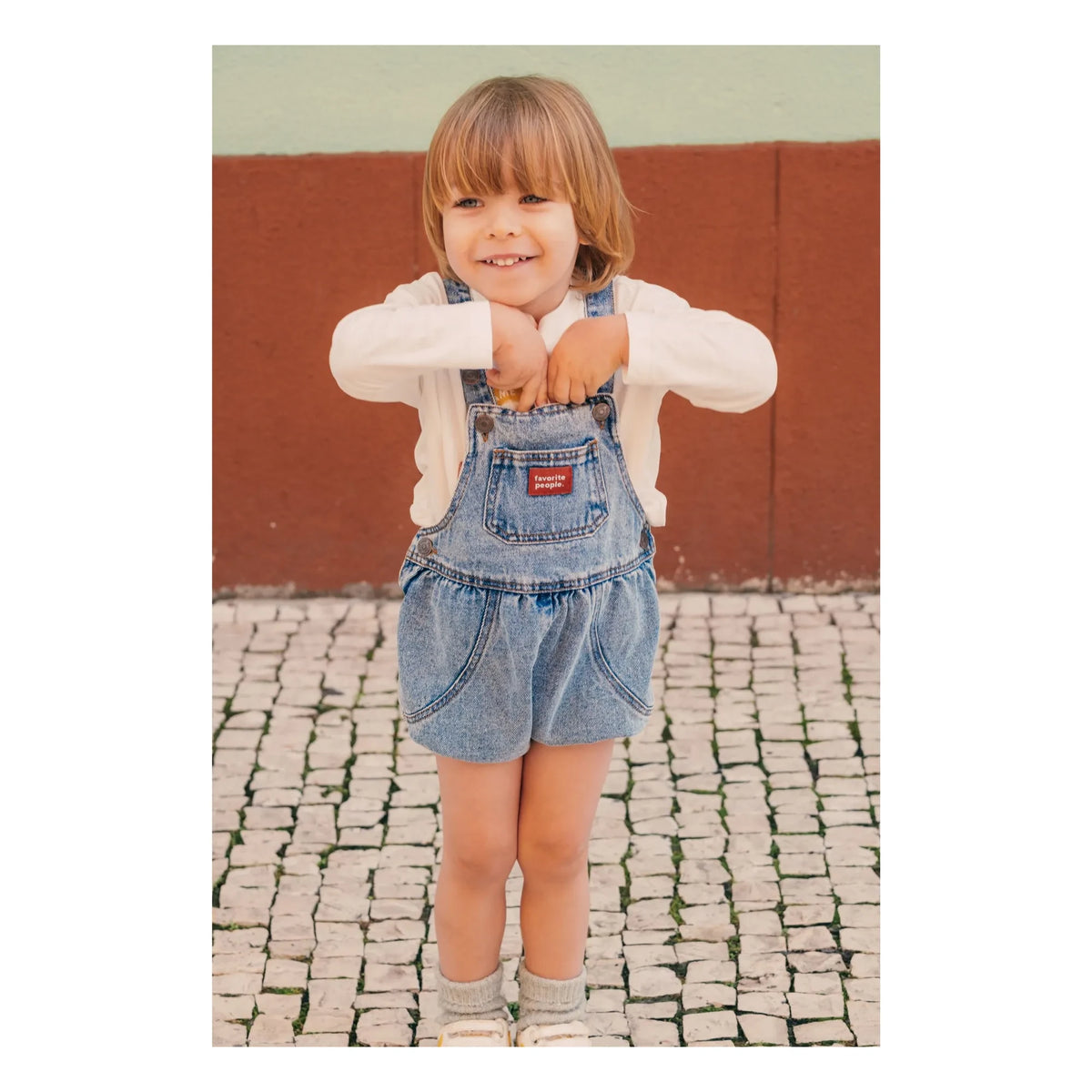 Favorite People - Old Denim Overalls | Blue