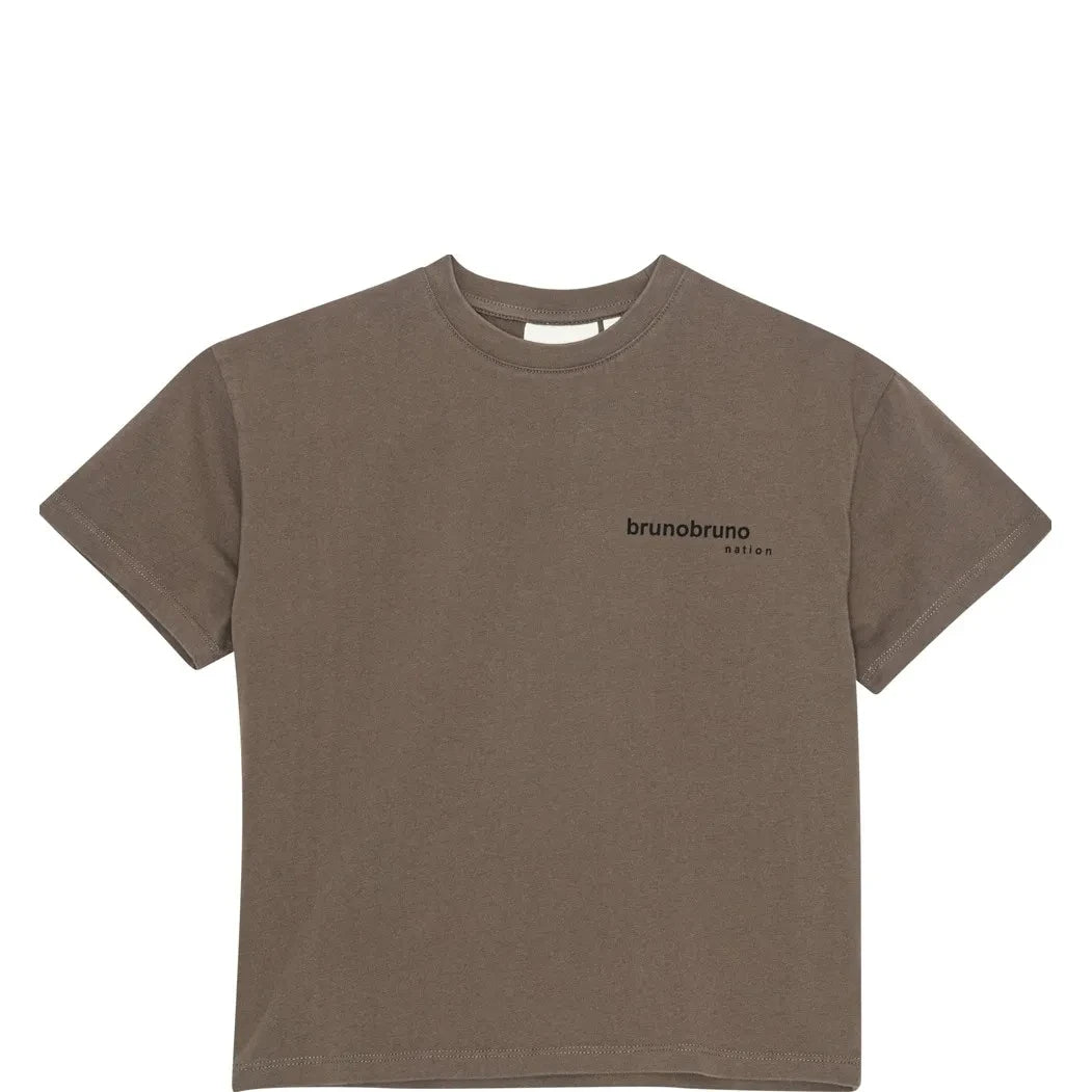 brunobruno nation - Nanna "Out Of Office" Organic Cotton T-Shirt | Brown