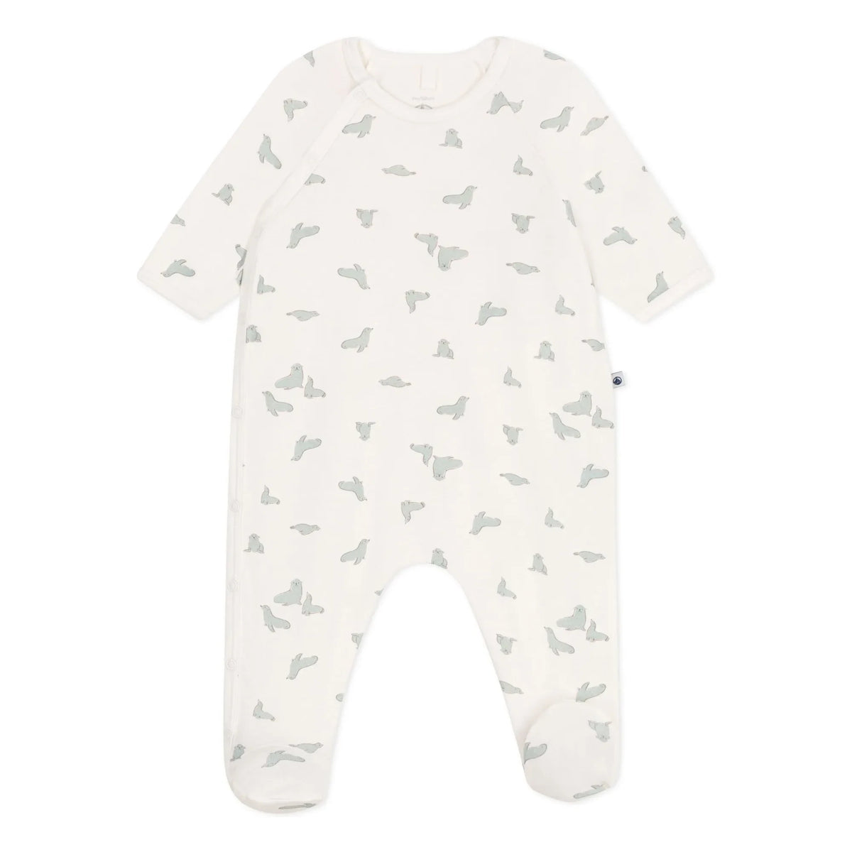 Petit Bateau - Barinou Organic Cotton Footed Pajamas | Ecru