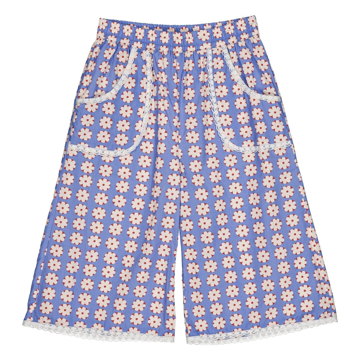Hello Simone - Floral Patterned Jumpsuit Culotte Skirt | Blue