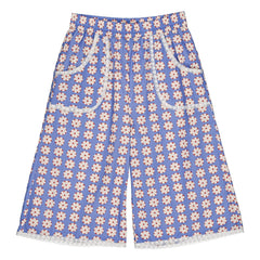 Hello Simone - Floral Patterned Jumpsuit Culotte Skirt | Blue