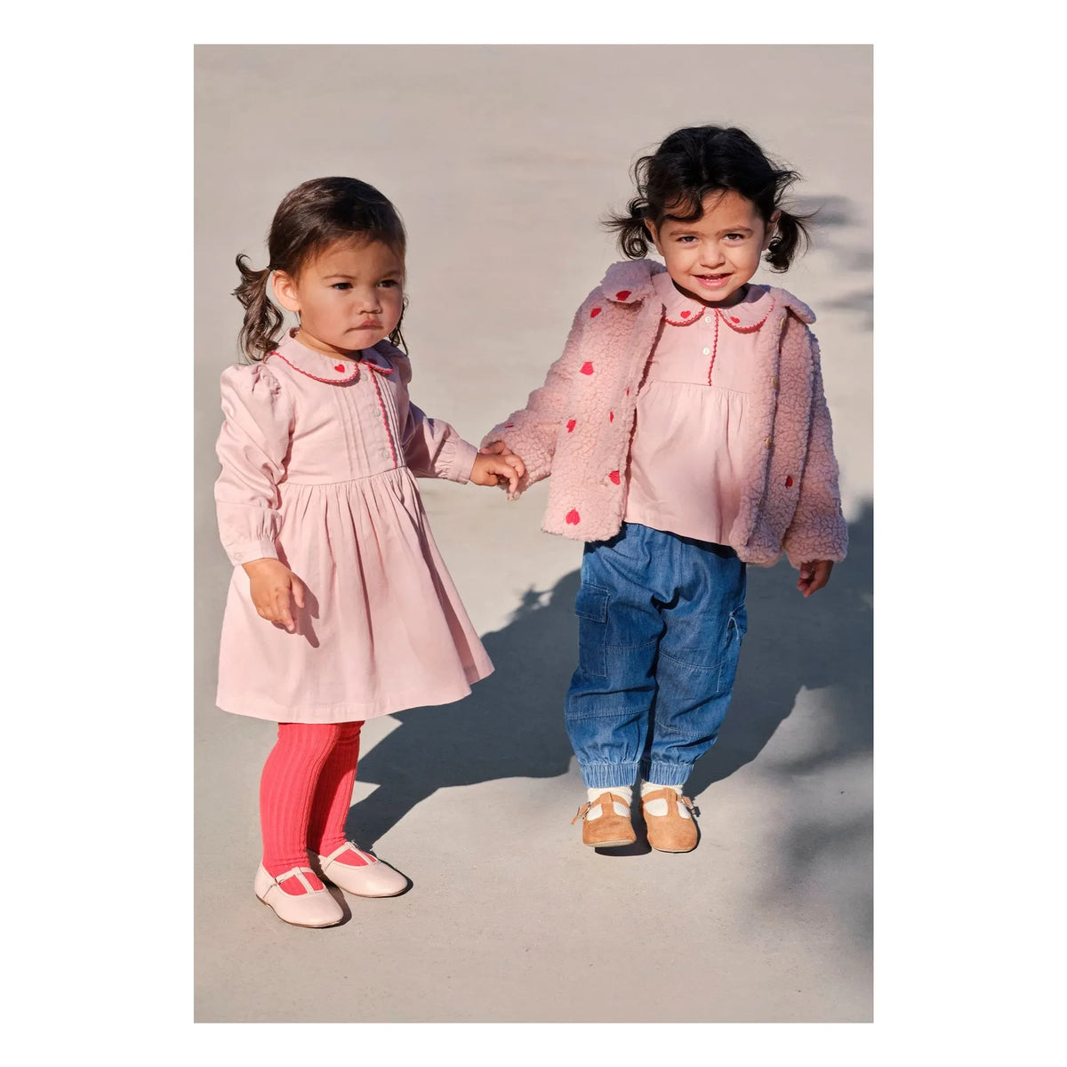 Molo - Edie Collared Heart Organic Cotton Blouse | Powder Pink