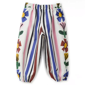 Fabula - Garden Striped Pants | White
