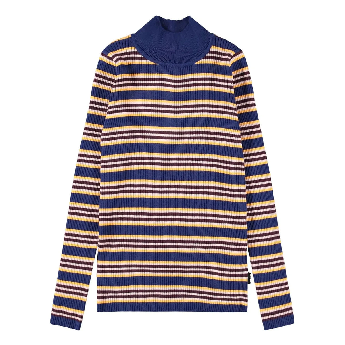 Molo - Ginevra organic cotton striped turtleneck | Navy Blue