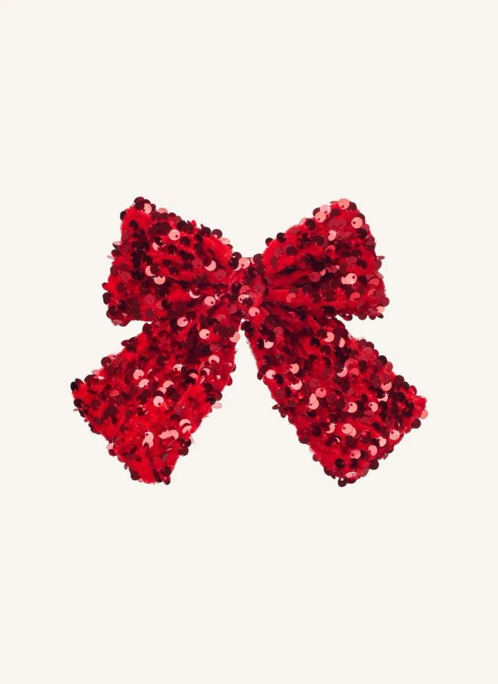 Rockahula Kids - Velvet Sequin Bow Hair Clip | Red
