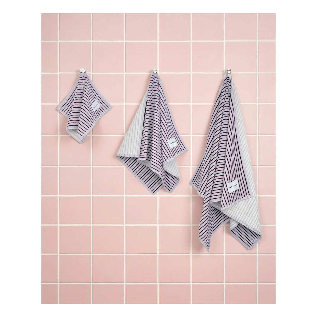 Maison Deux - Striped bath towel | Lilac