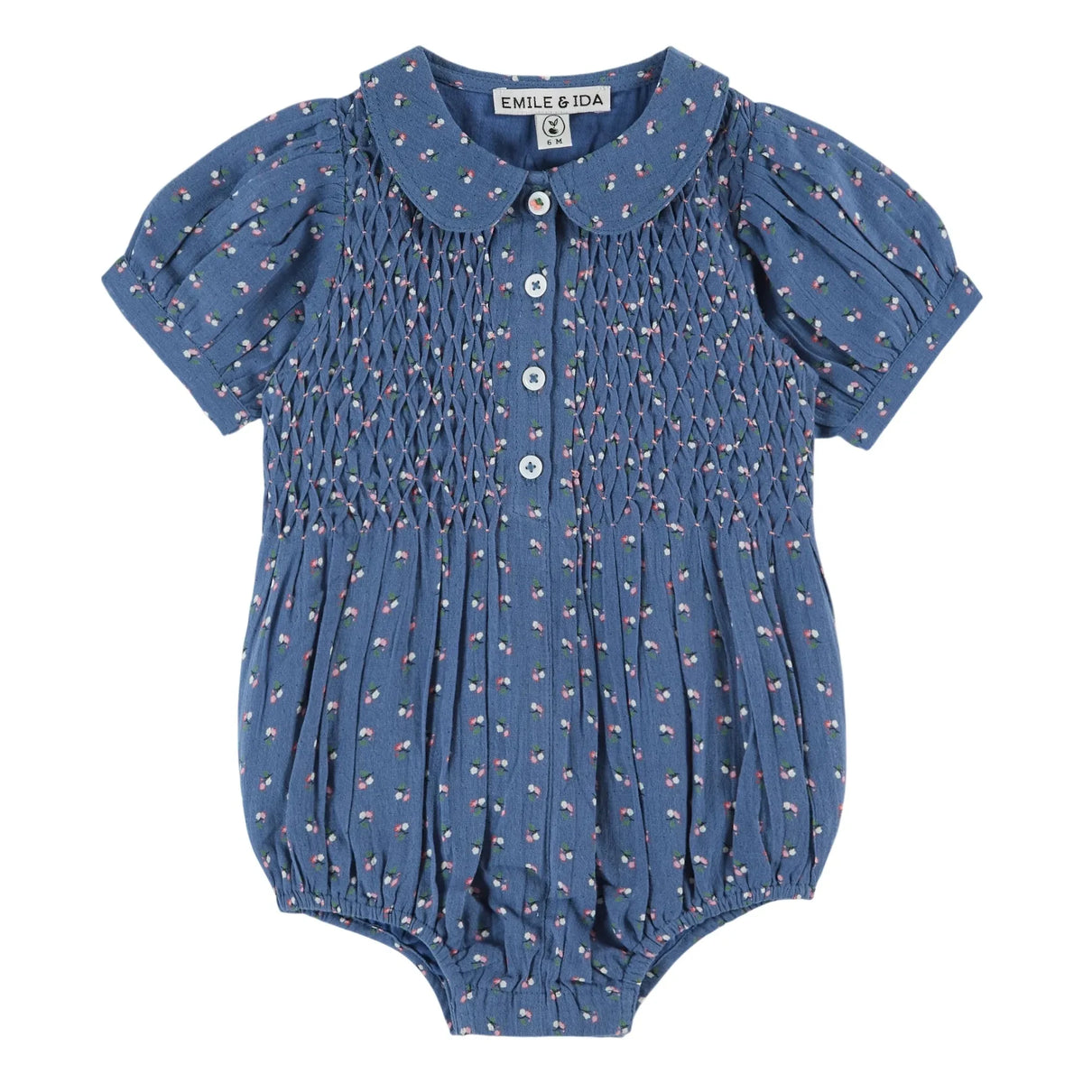Emile et Ida - Blue Floral Pattern Romper | Blue