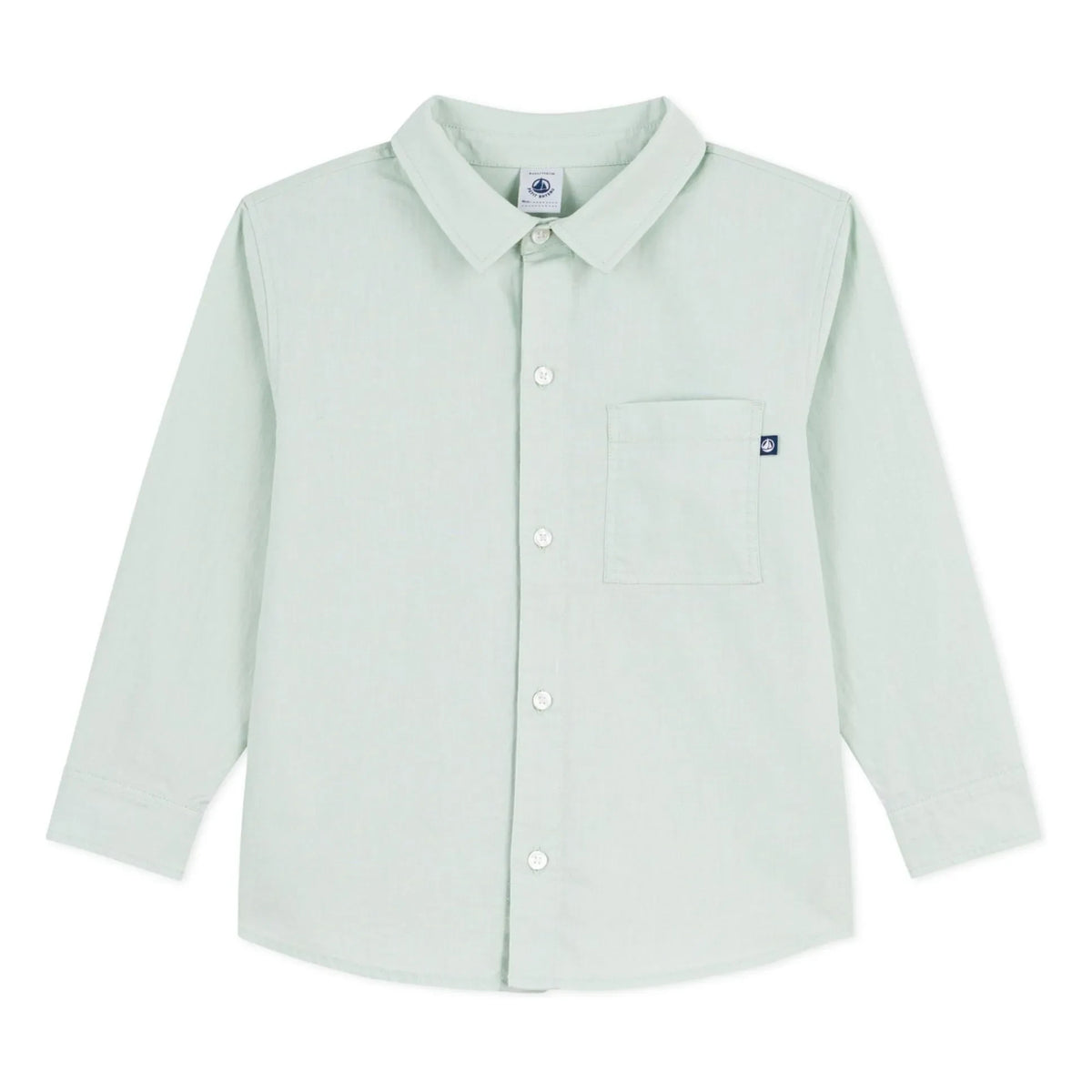 Petit Bateau - Sage | Plain Linen Shirt