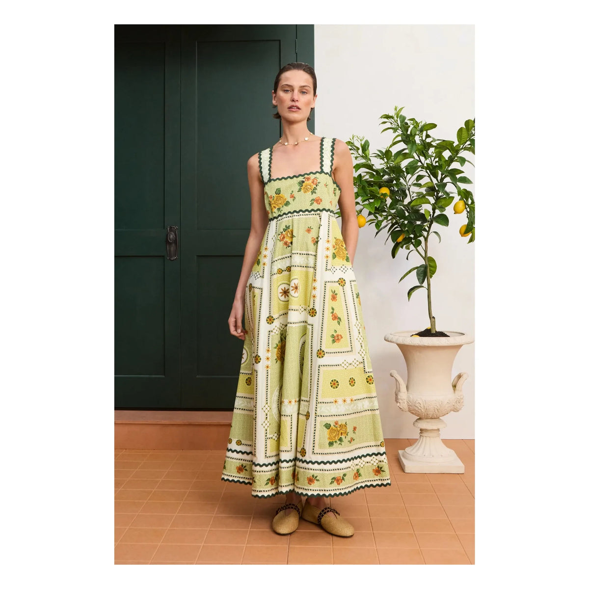 Alémais - Dixie Cotton Poplin Dress | Yellow
