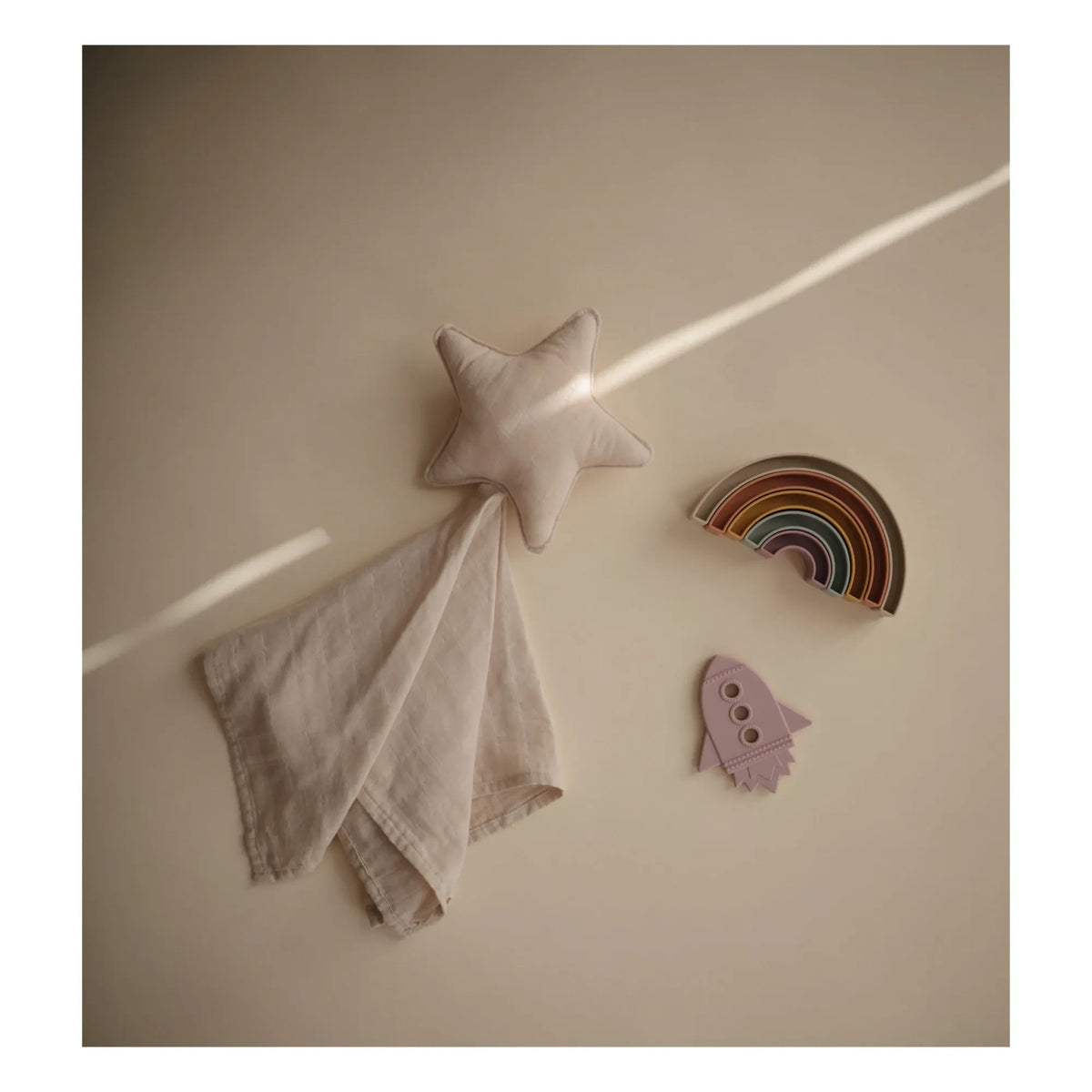 Mushie - Silicone Rocket Teething Toy | Lilac