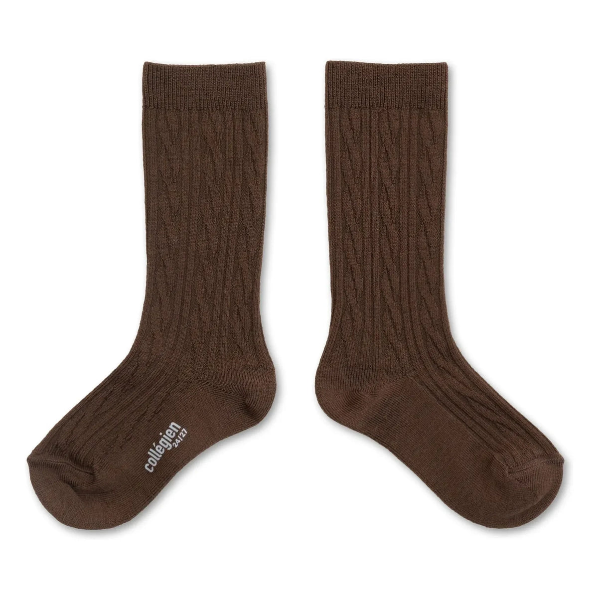Collégien - Alix Merinos Wool High Socks | Chocolate