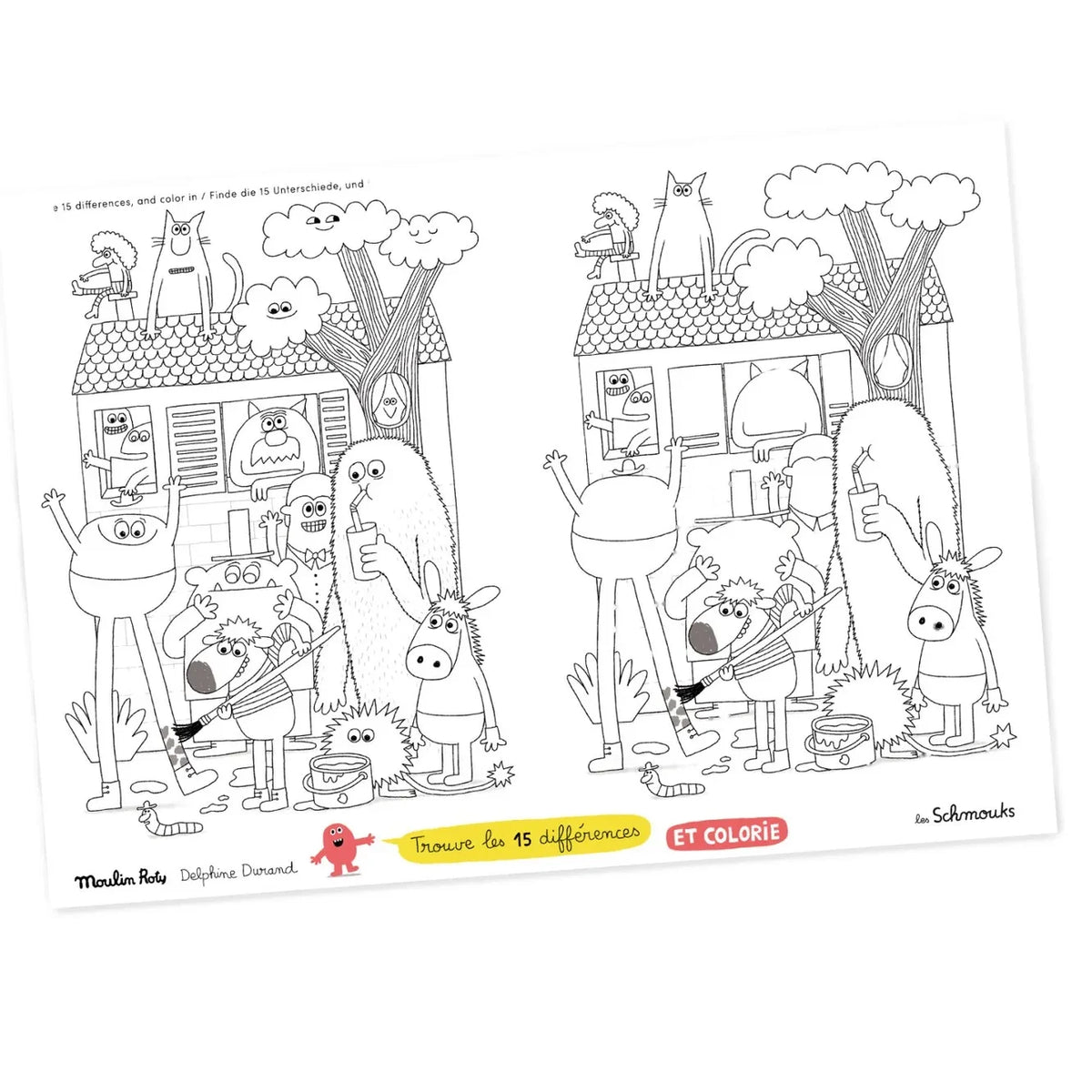 Moulin Roty - 40-piece coloring placemats set - Les Schmouks
