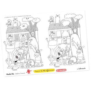 Moulin Roty - 40-piece coloring placemats set - Les Schmouks