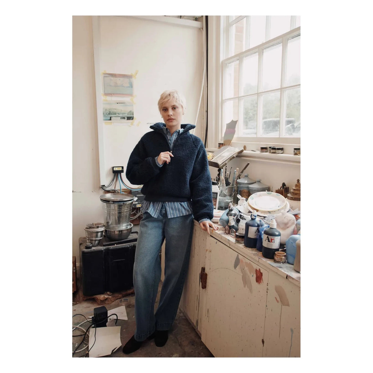 Emile et Ida - Ecaramel Zip-Up Sweatshirt | Navy