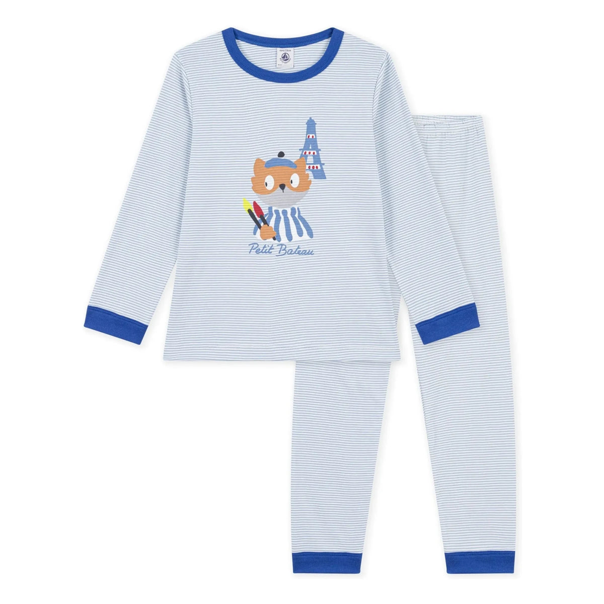 Petit Bateau - Pyjamas Paris Striped Organic Cotton | Blue
